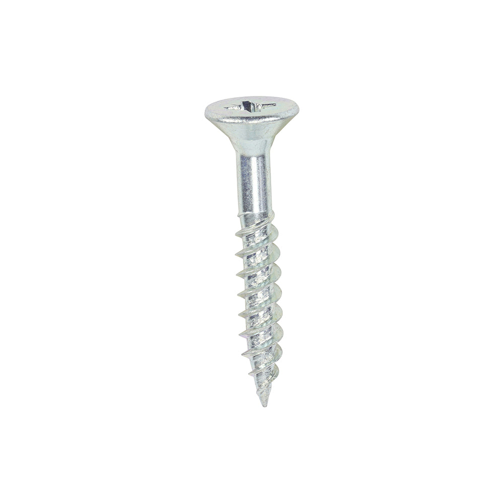 Twin-Threaded Woodscrews - PZ - Double Countersunk - Zinc - 10 x 1 1/4 - Box of 200