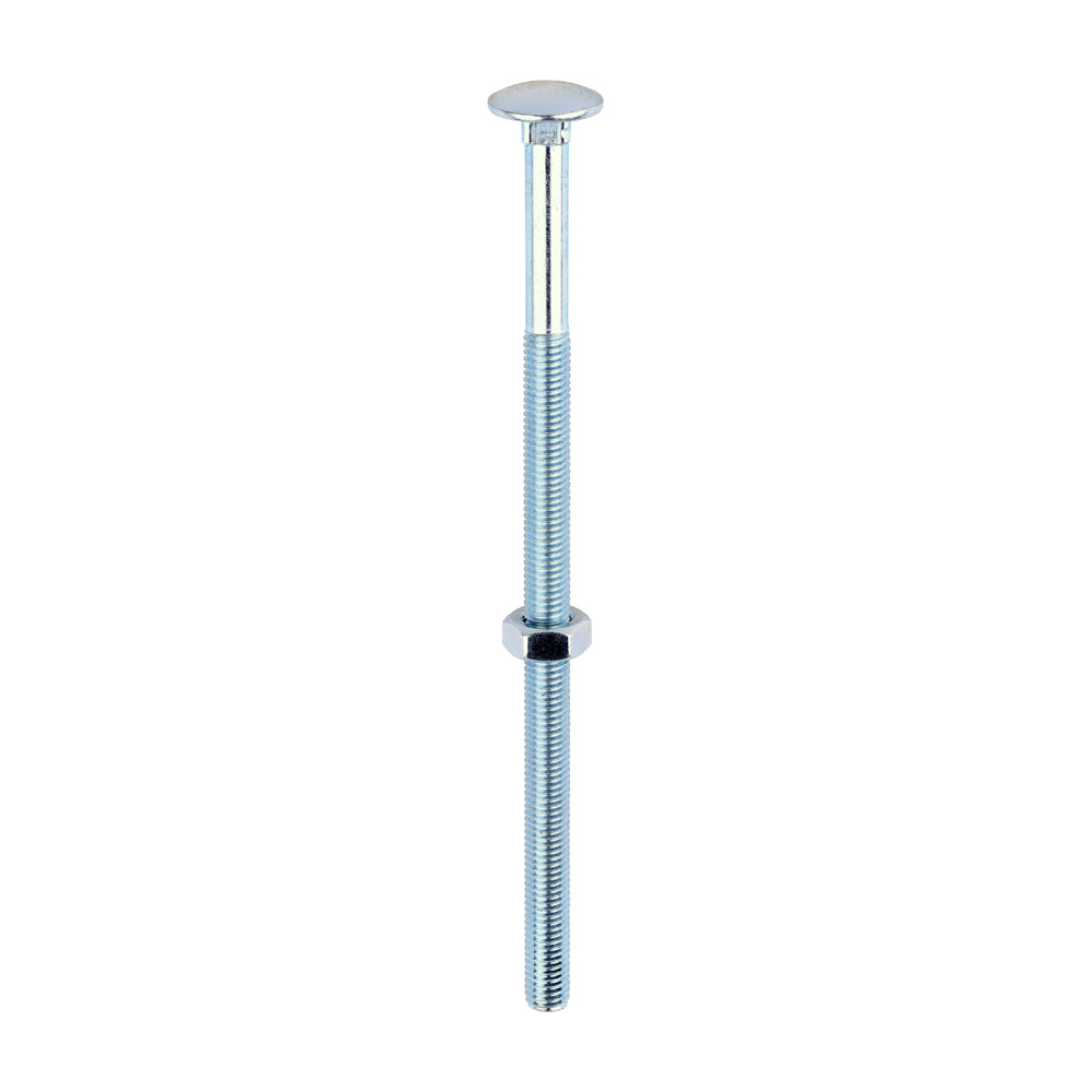 Carriage Bolts & Hex Nuts - Zinc - M10 x 200 - Box of 10