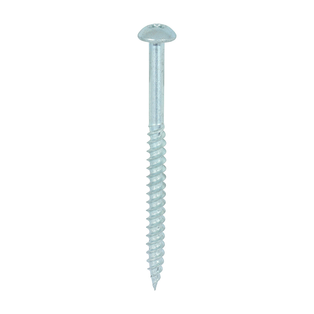 Twin-Threaded Woodscrews - PZ - Round - Zinc - 10 x 2 1/2 - Box of 200
