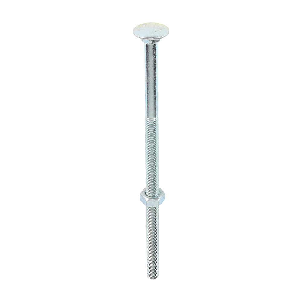 Carriage Bolts & Hex Nuts - Zinc - M10 x 220 - Box of 10