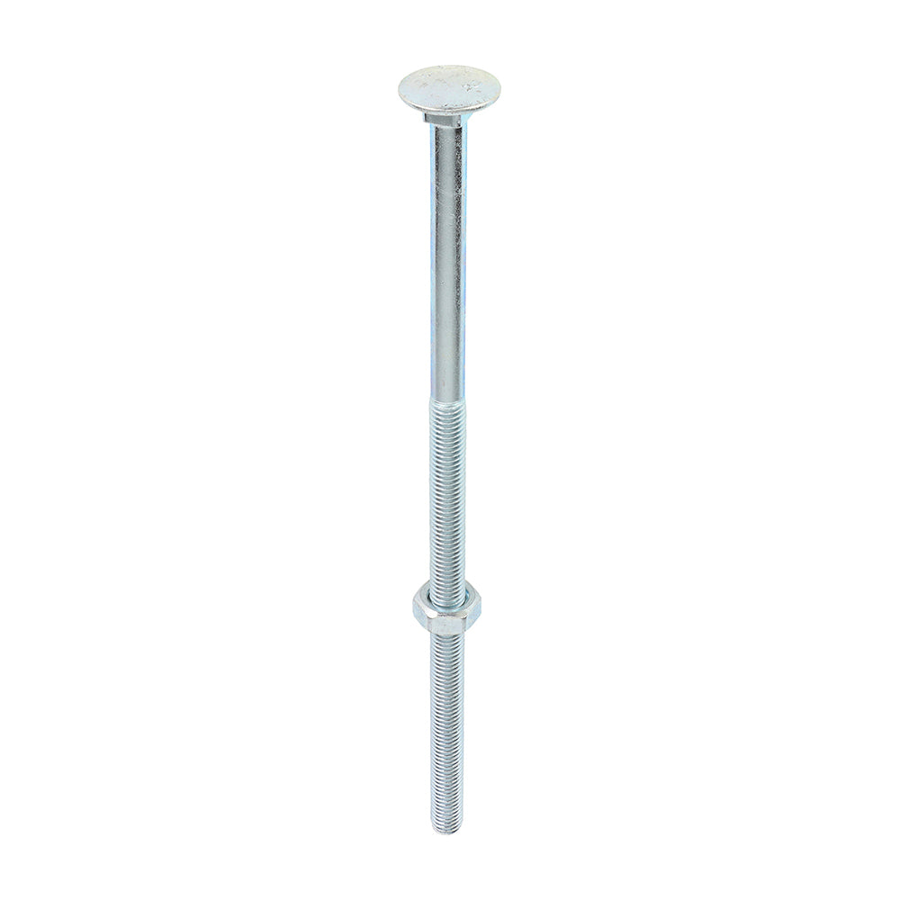 Carriage Bolts & Hex Nuts - Zinc - M10 x 240 - Box of 10