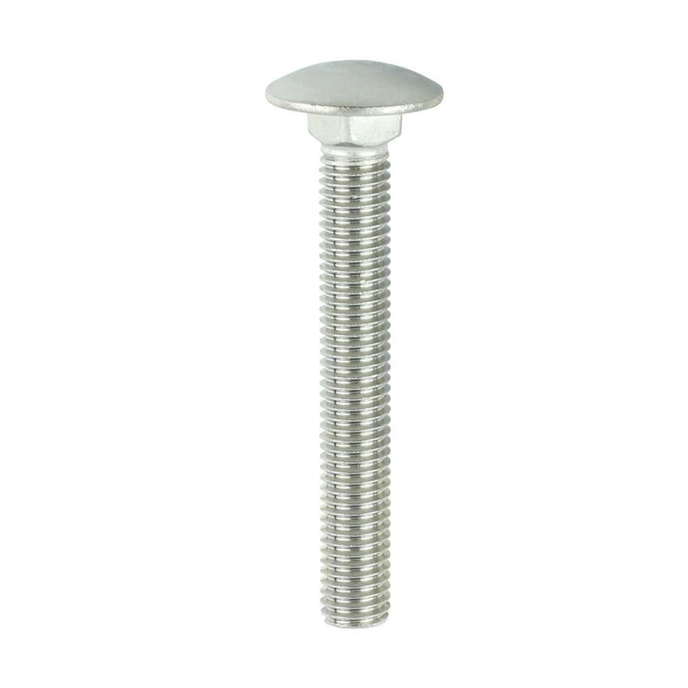 Carriage Bolts - A2 Stainless Steel - M10 x 75 - Bag of 5