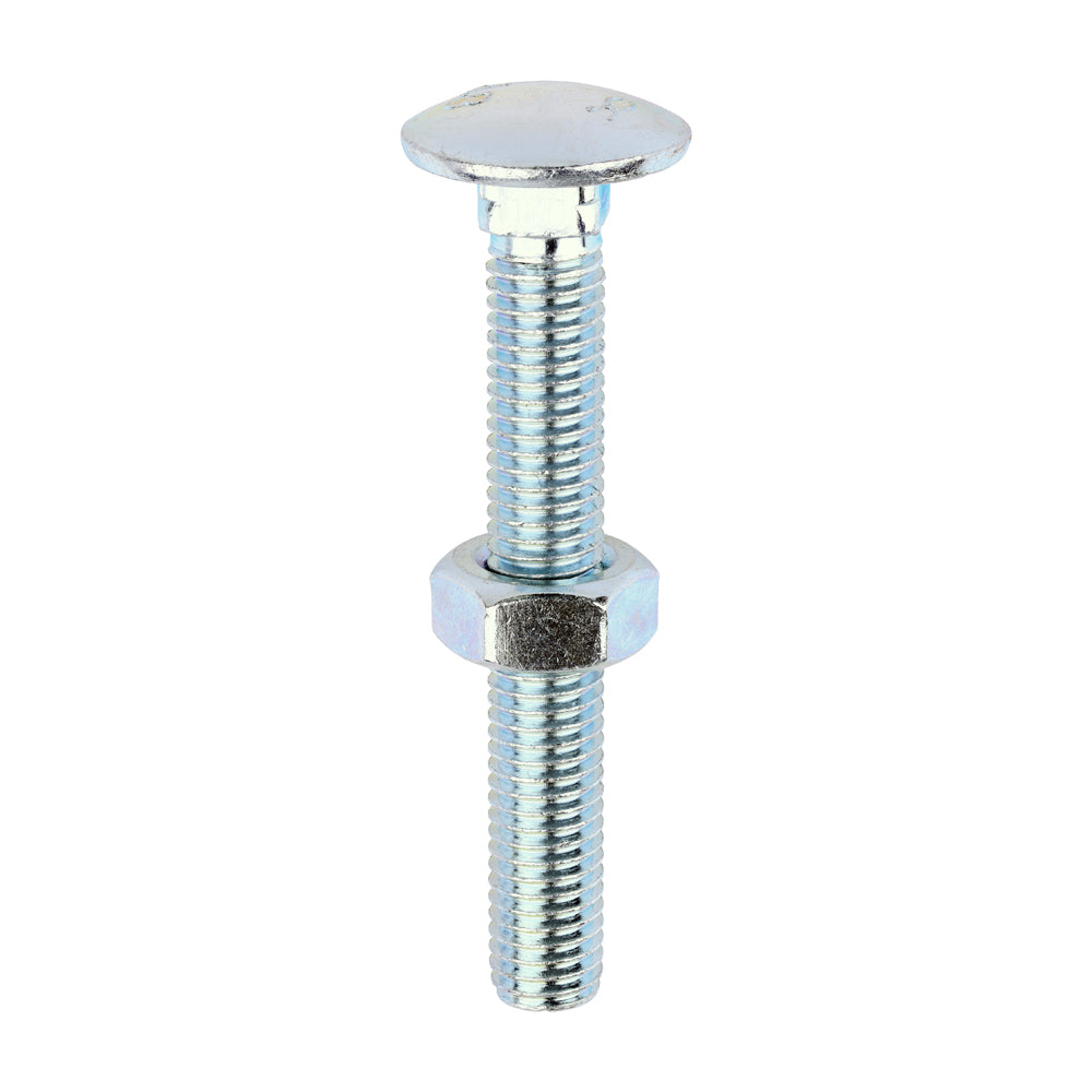 Carriage Bolts & Hex Nuts - Zinc - M10 x 75 - Box of 50