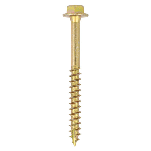 Advanced Coach Screws - Hex Flange - Yellow - 10.0 x 80 - Box of 50