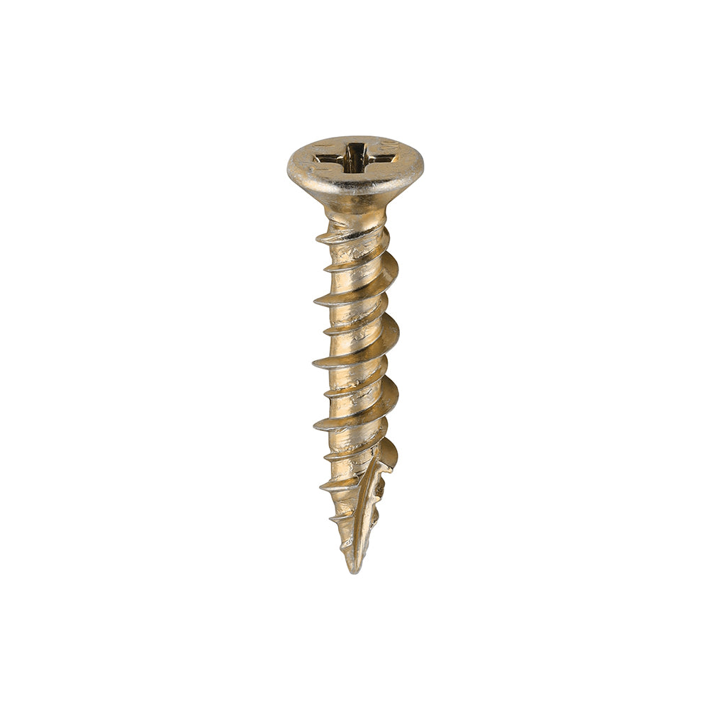 Window Fabrication Screws - Countersunk - PH - High-Low Thread - Slash Point - Yellow - 4.8 x 25 - Box of 1000