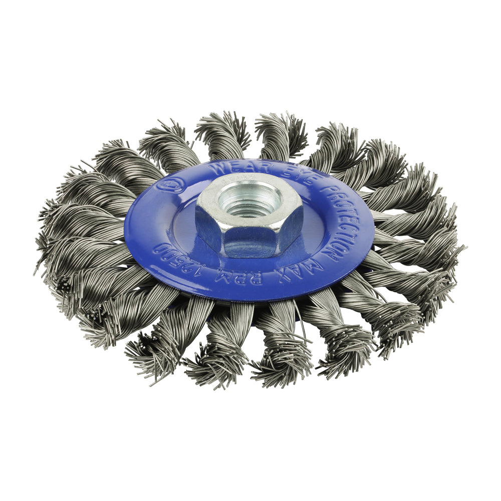 Angle Grinder Wheel Brush - Twisted Knot Stainless Steel - 115mm - Box of 1