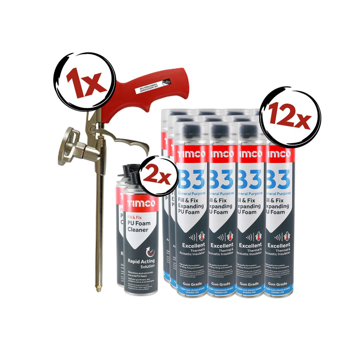 Builders Bundle - Foam, Cleaner and Applicator