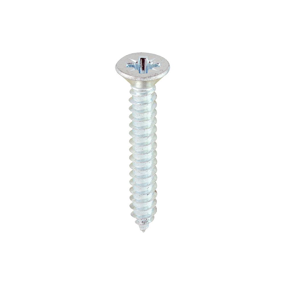 Metal Tapping Screws - PZ - Countersunk - Self-Tapping - Zinc - 12 x 1 1/2 - Box of 200
