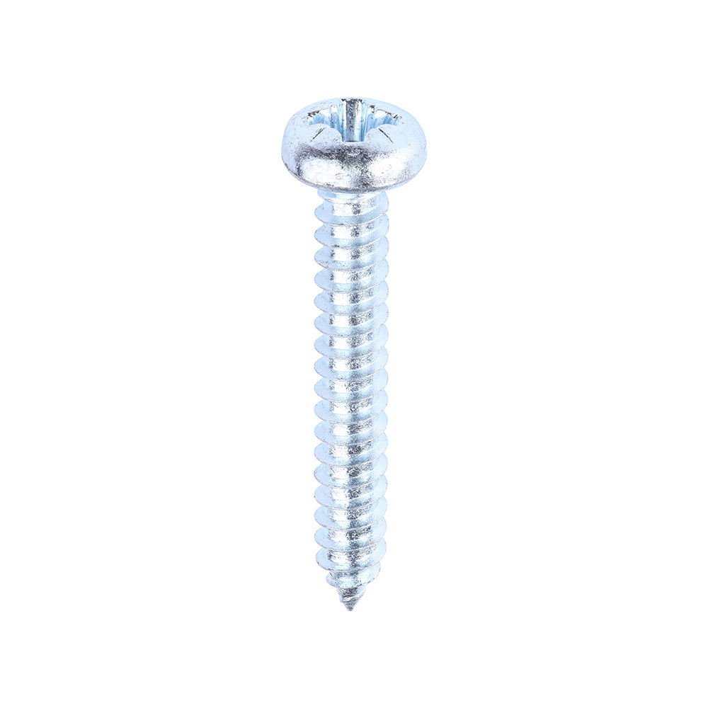 Metal Tapping Screws - PZ - Pan - Self-Tapping - Zinc - 12 x 1 1/2 - Box of 200
