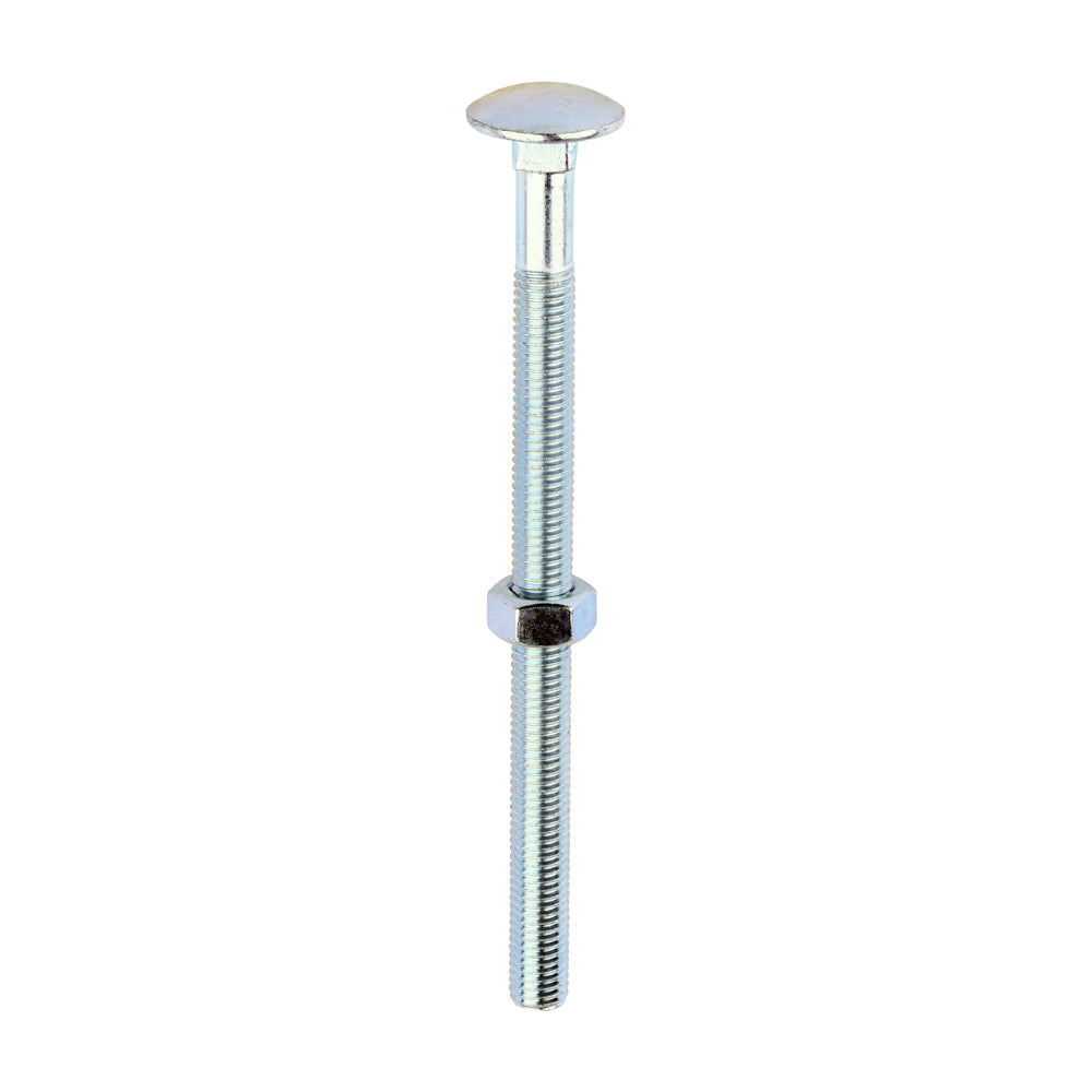 Carriage Bolts & Hex Nuts - Zinc - M12 x 180 - Box of 10