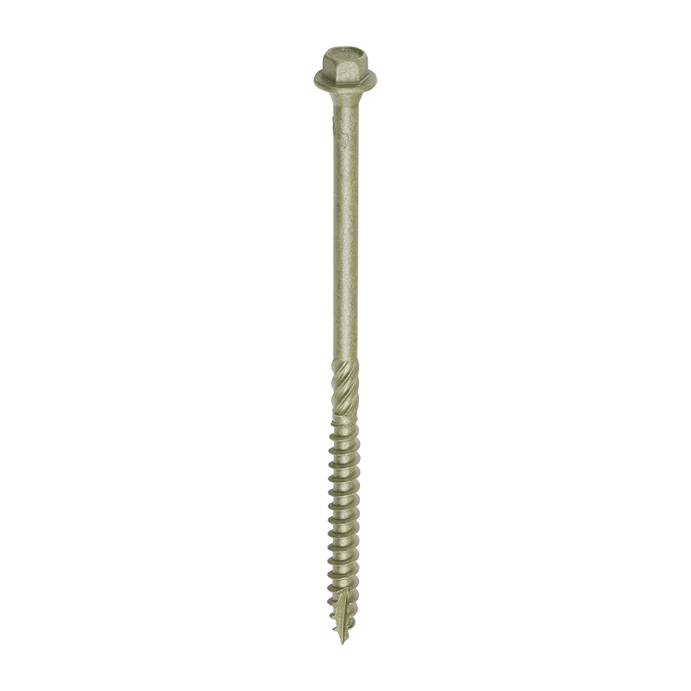 Timber Frame Construction & Landscaping Screws - Hex - Exterior - Green Organic - 6.7 x 125 - Box of 50