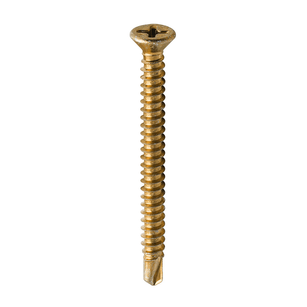 Window Fabrication Screws - Countersunk - PH - Self-Tapping - Self-Drilling Point - Yellow - 3.9 x 45 - Box of 500