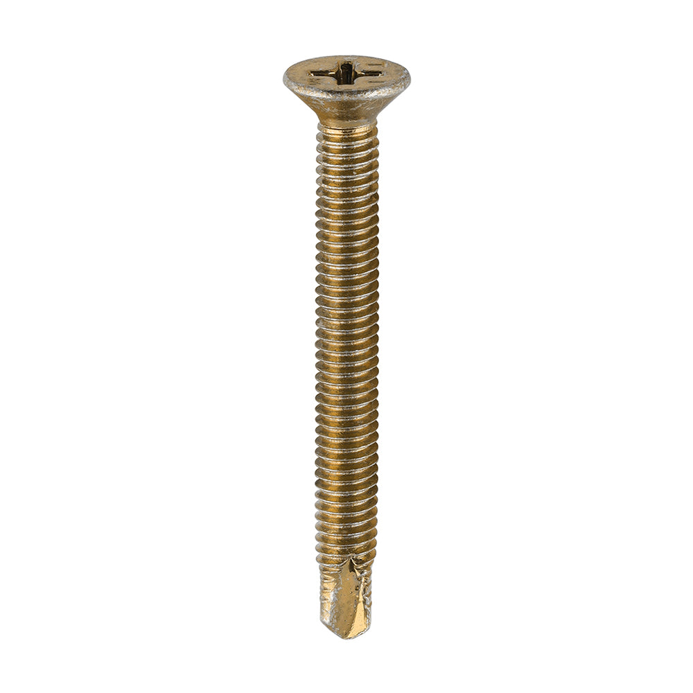 Window Fabrication Screws - Countersunk - PH - Metric Thread - Self-Drilling Point - Yellow - M4 x 38 - Box of 500