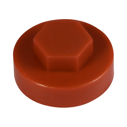 Hex Head Cover Caps - Terracotta - 16mm - Bag of 1000