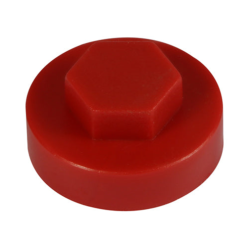 Hex Head Cover Caps - Flame Red - 16mm - Bag of 1000