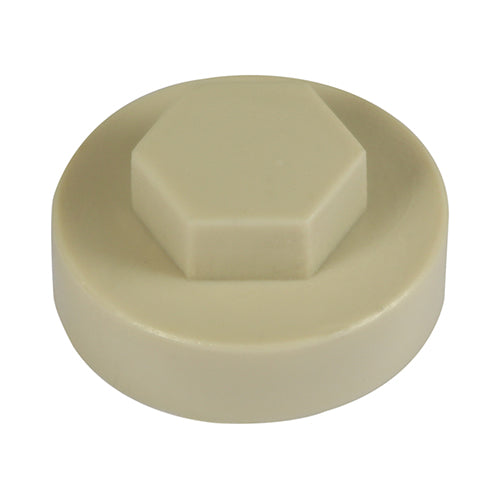 Hex Head Cover Caps - Beige - 19mm - Bag of 1000