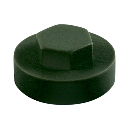 Hex Head Cover Caps - Juniper Green - 19mm - Bag of 1000