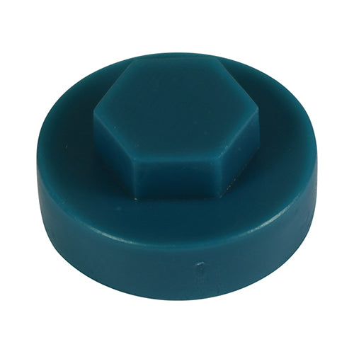 Hex Head Cover Caps - Ocean Blue - 19mm - Bag of 1000