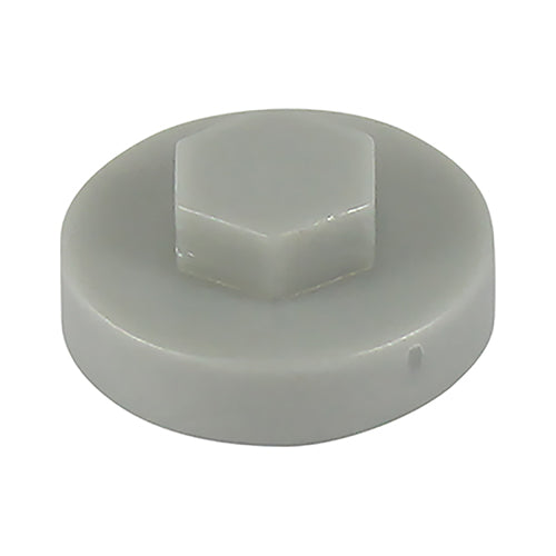 Hex Head Cover Caps - White Aluminium - 19mm - Bag of 1000