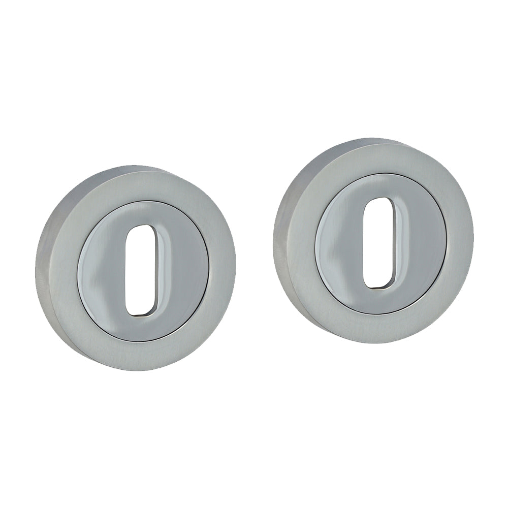 Standard Profile Escutcheon - Polished & Satin Chrome - 51mm - Blister Pack of 1