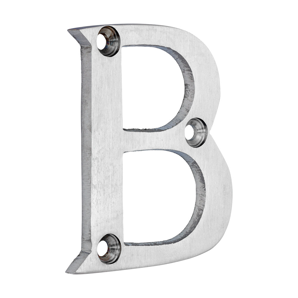 Door Letter B - Satin Chrome - 64mm - Bag of 1