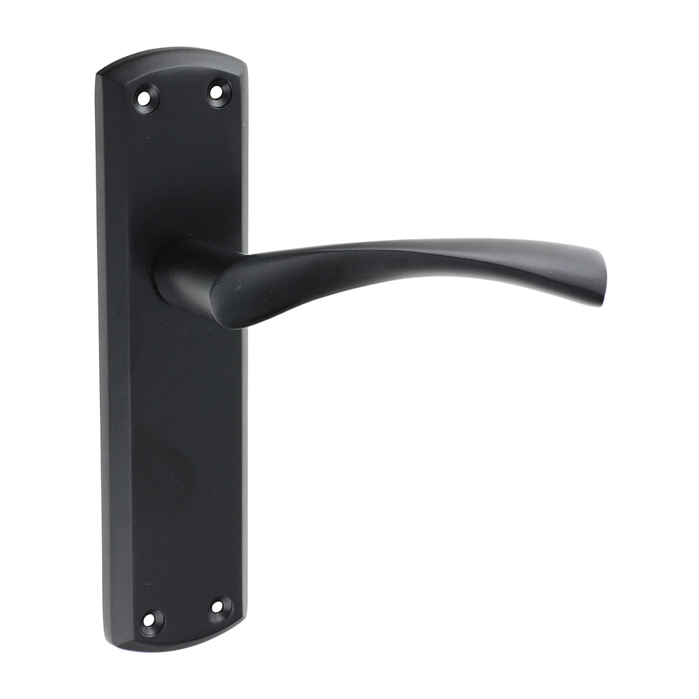 Zeta Latch Handles - Matt Black - 175 x 45 - Blister Pack of 1