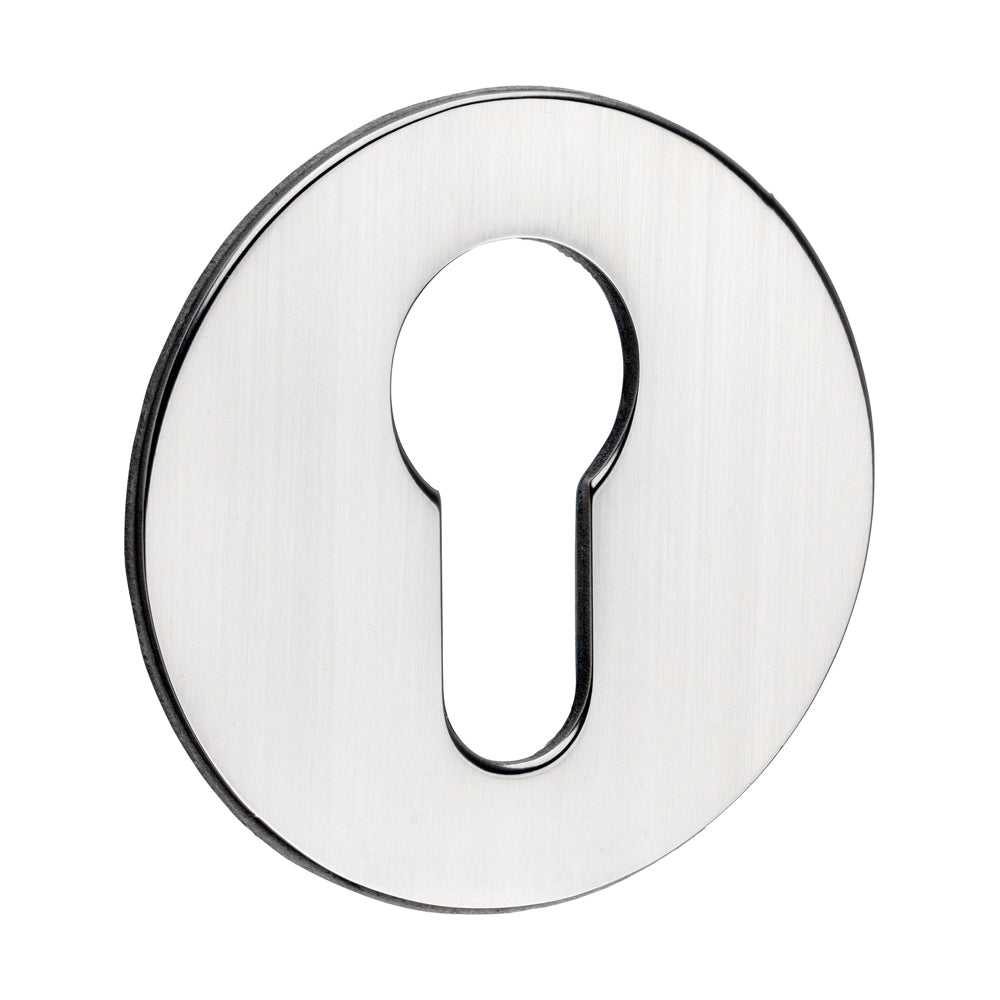 Euro Profile Self-Adhesive Escutcheon - Round - Polished Stainless Steel - 52mm - Bag of 1