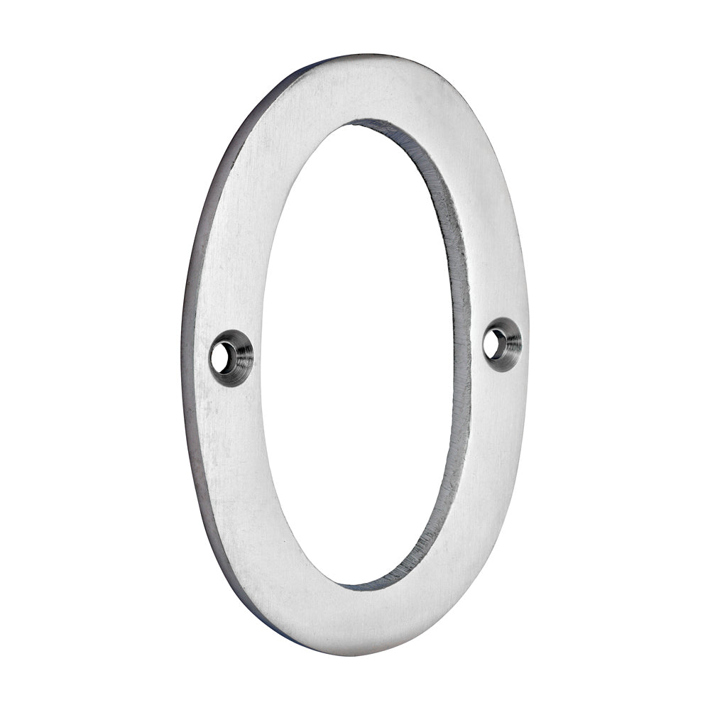 Door Numeral 0 - Satin Chrome - 81mm - TIMpac of 1