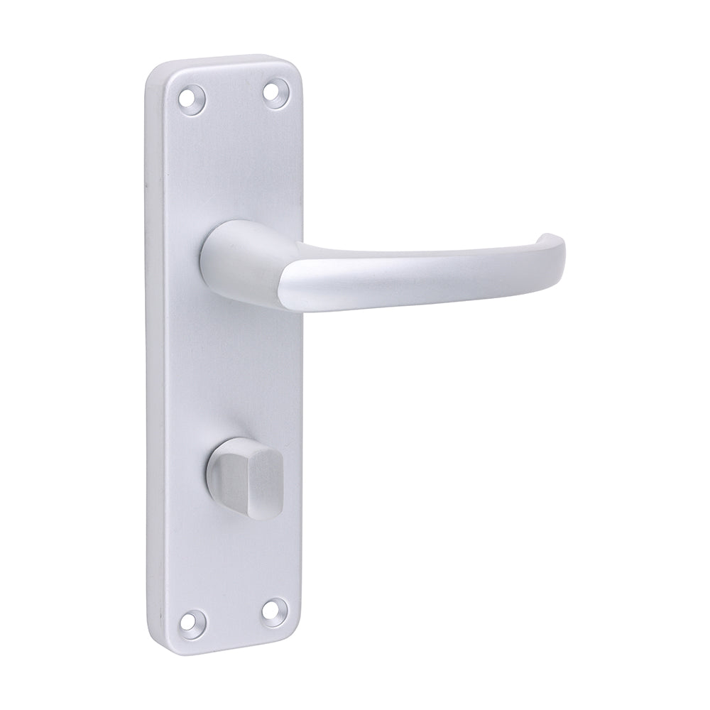Contractors Lever Bathroom|Privacy Handles - Satin Anodised Aluminium - 154 x 40 - Blister Pack of 1