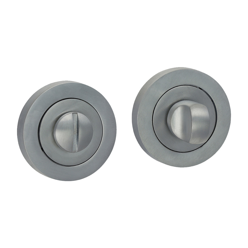 Bathroom Thumb Turn And Release - Satin Chrome - 51mm - Blister Pack of 1