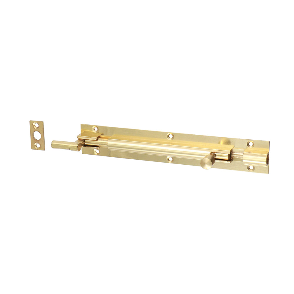 Necked Barrel Bolt - Polished Brass - 150 x 25mm - TIMpac of 1