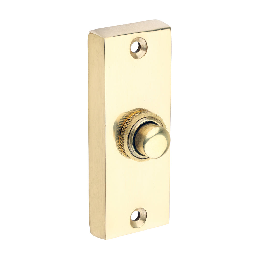 Traditional Door Bell Push - Polished Brass - 80 x 31 - Bag of 1