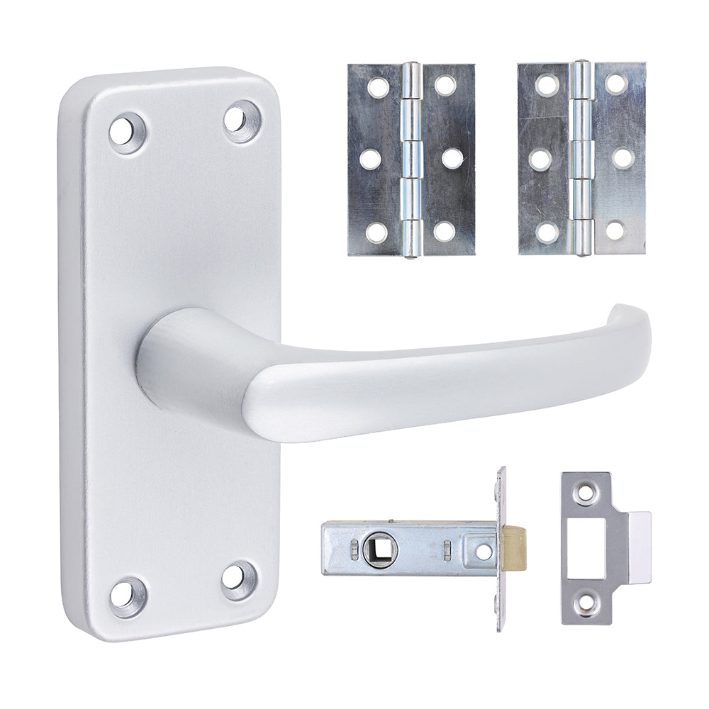 Contractors Lever Latch Door Pack - Satin Anodised Aluminium - 103 x 40 - Box of 1