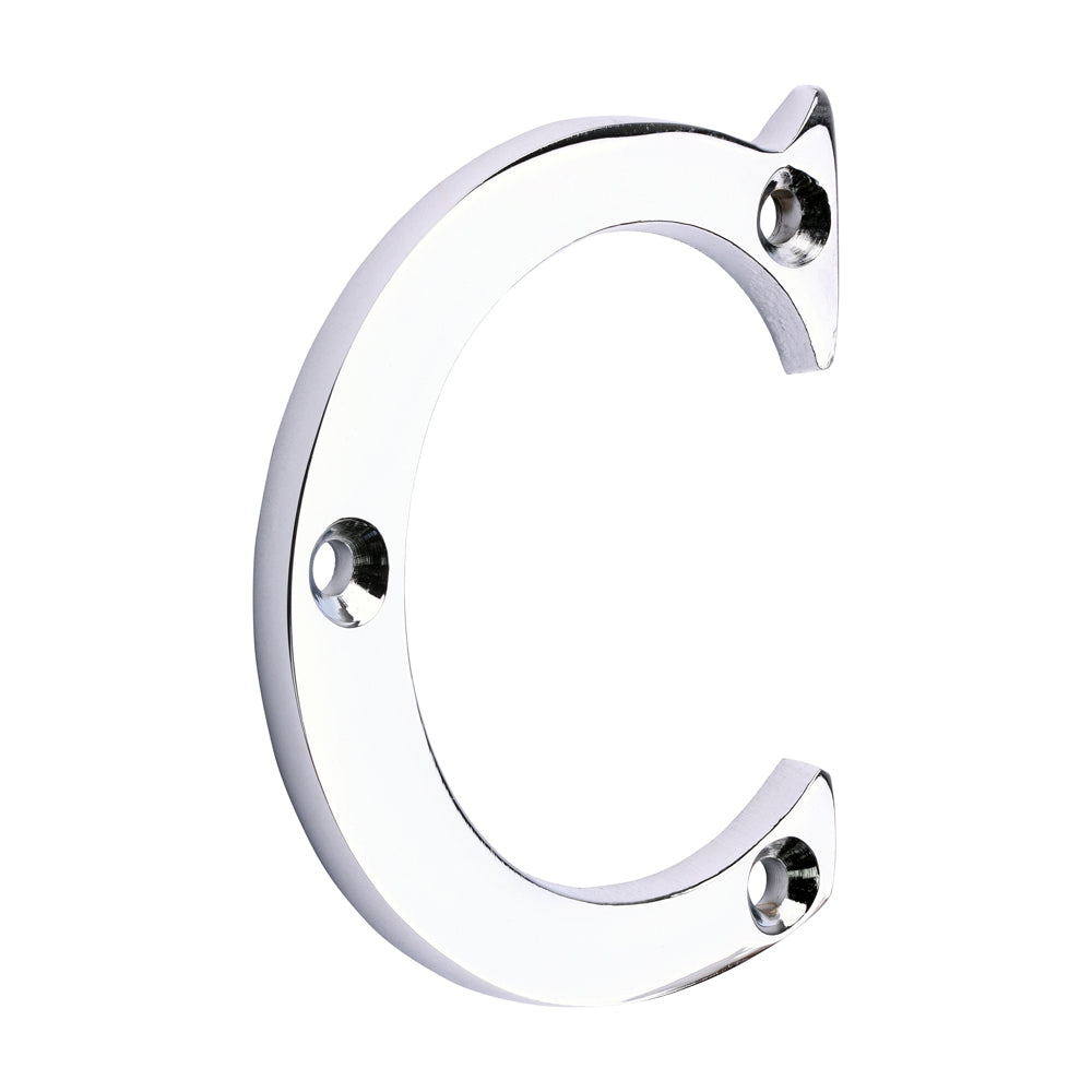 Door Letter C - Polished Chrome - 65mm - Bag of 1