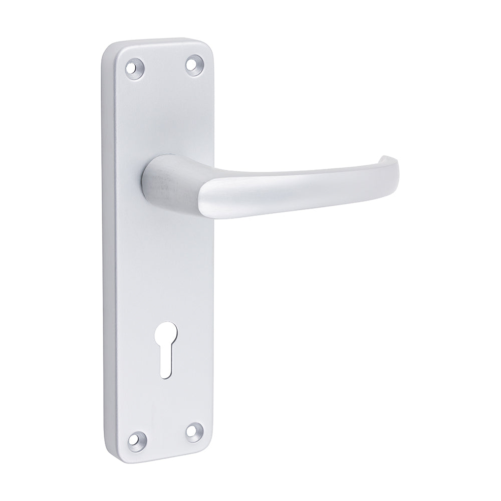 Contractors Lever Lock Handles - Satin Anodised Aluminium - 154 x 40 - Blister Pack of 1