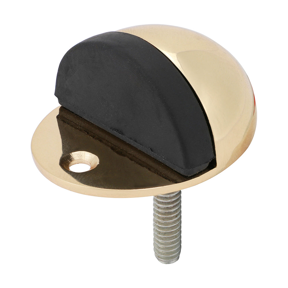 Oval Door Stop - Polished Brass - 47mm - Bag of 1