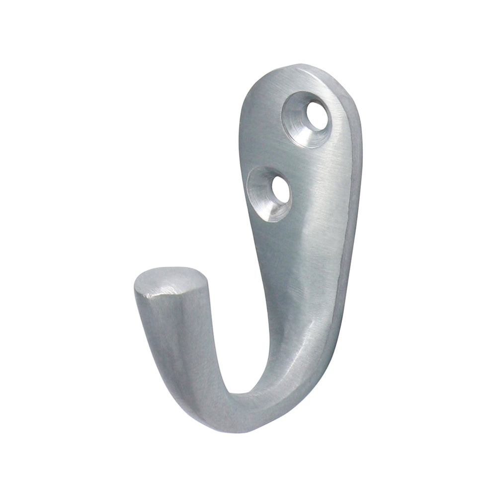 Single Robe Hook - Satin Chrome - 44 x 18mm - Bag of 1