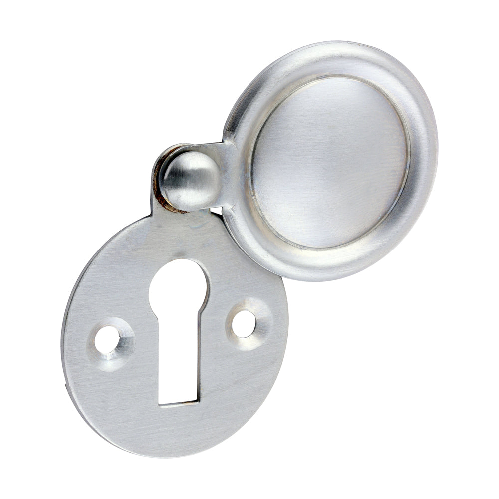 Pair of Traditional Pattern Escutcheon - Satin Chrome - 32mm - TIMpac of 1
