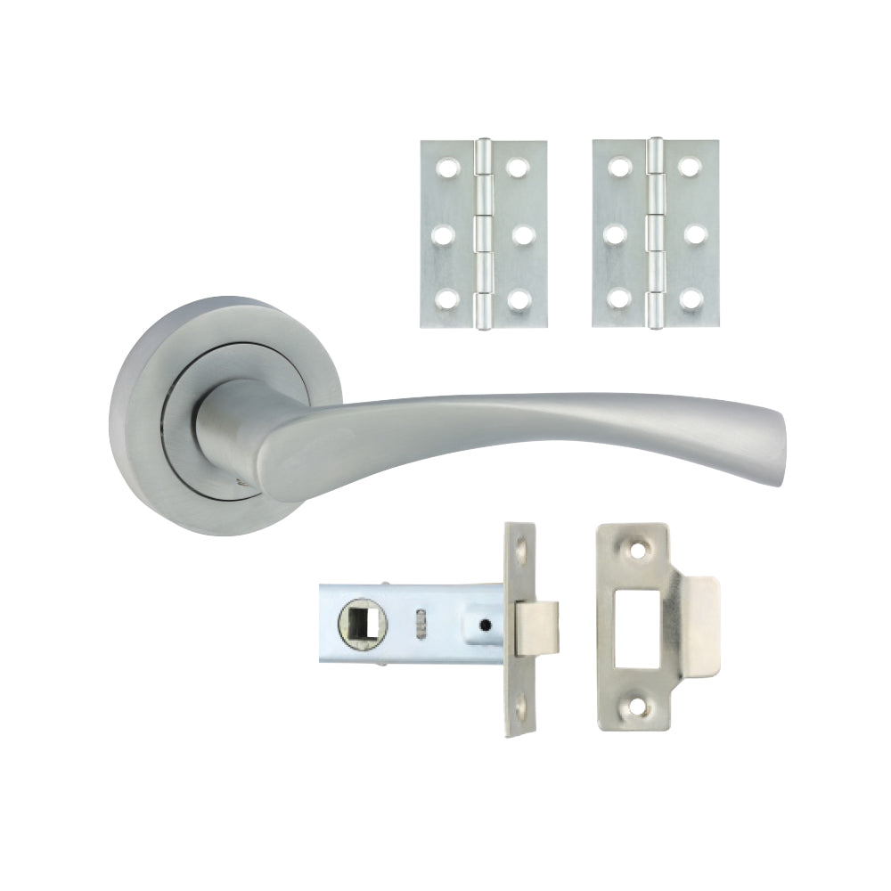 Edleston Lever On Rose Door Pack - Satin Chrome - Mixed - Box of 1