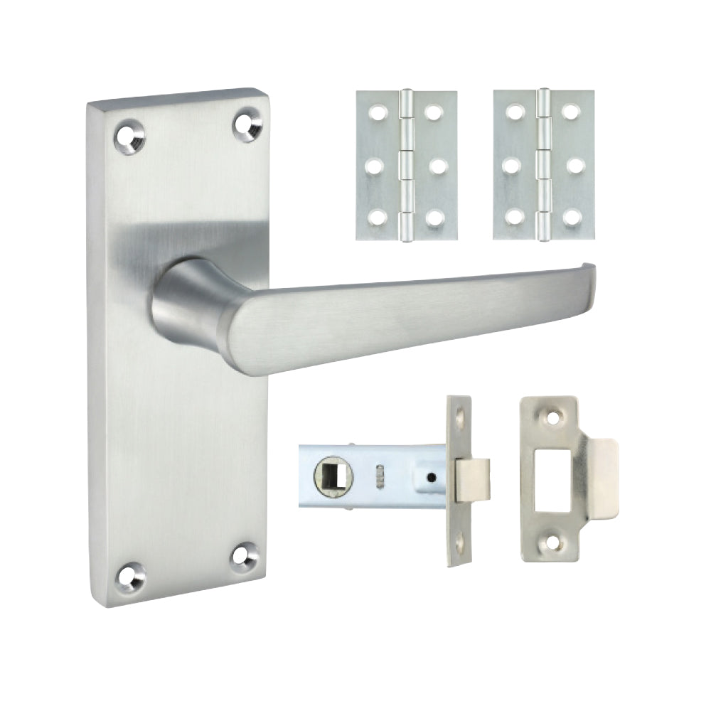 Victorian Straight Latch Door Pack - Satin Chrome - Mixed - Box of 1