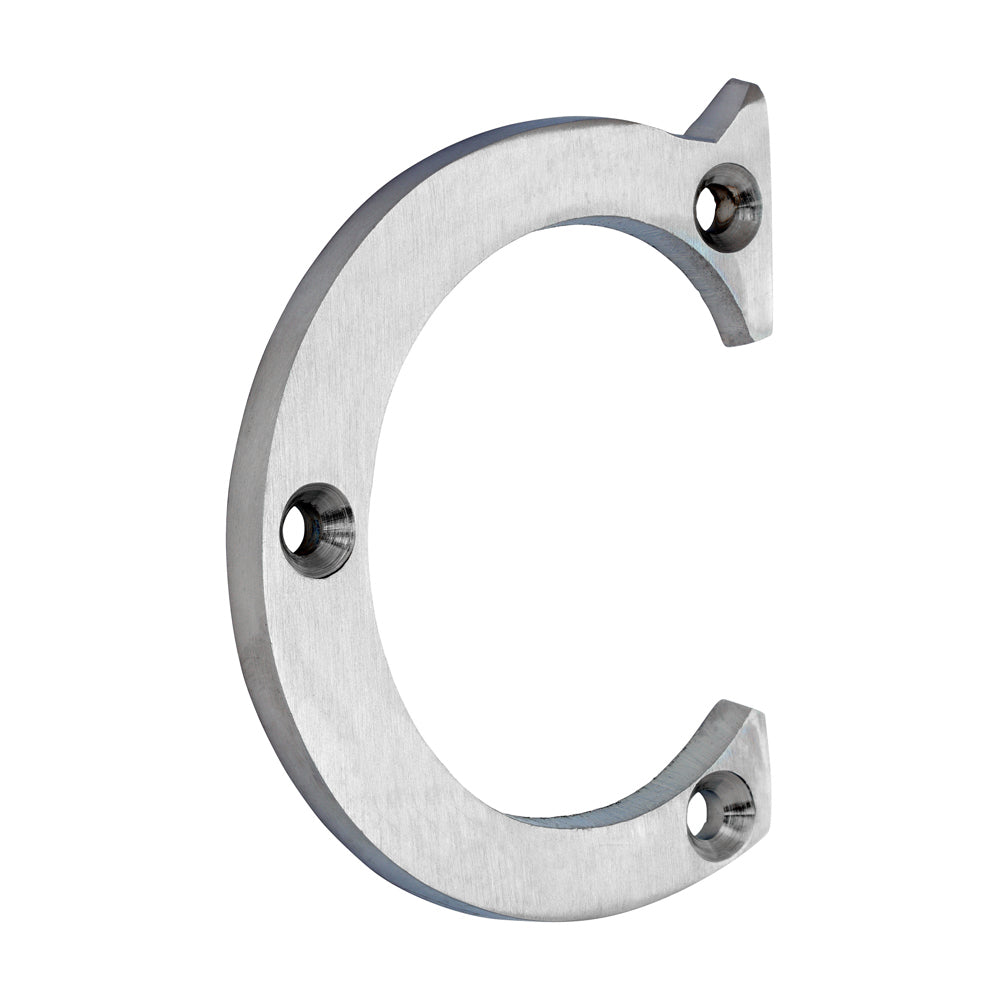 Door Letter C - Satin Chrome - 65mm - Bag of 1