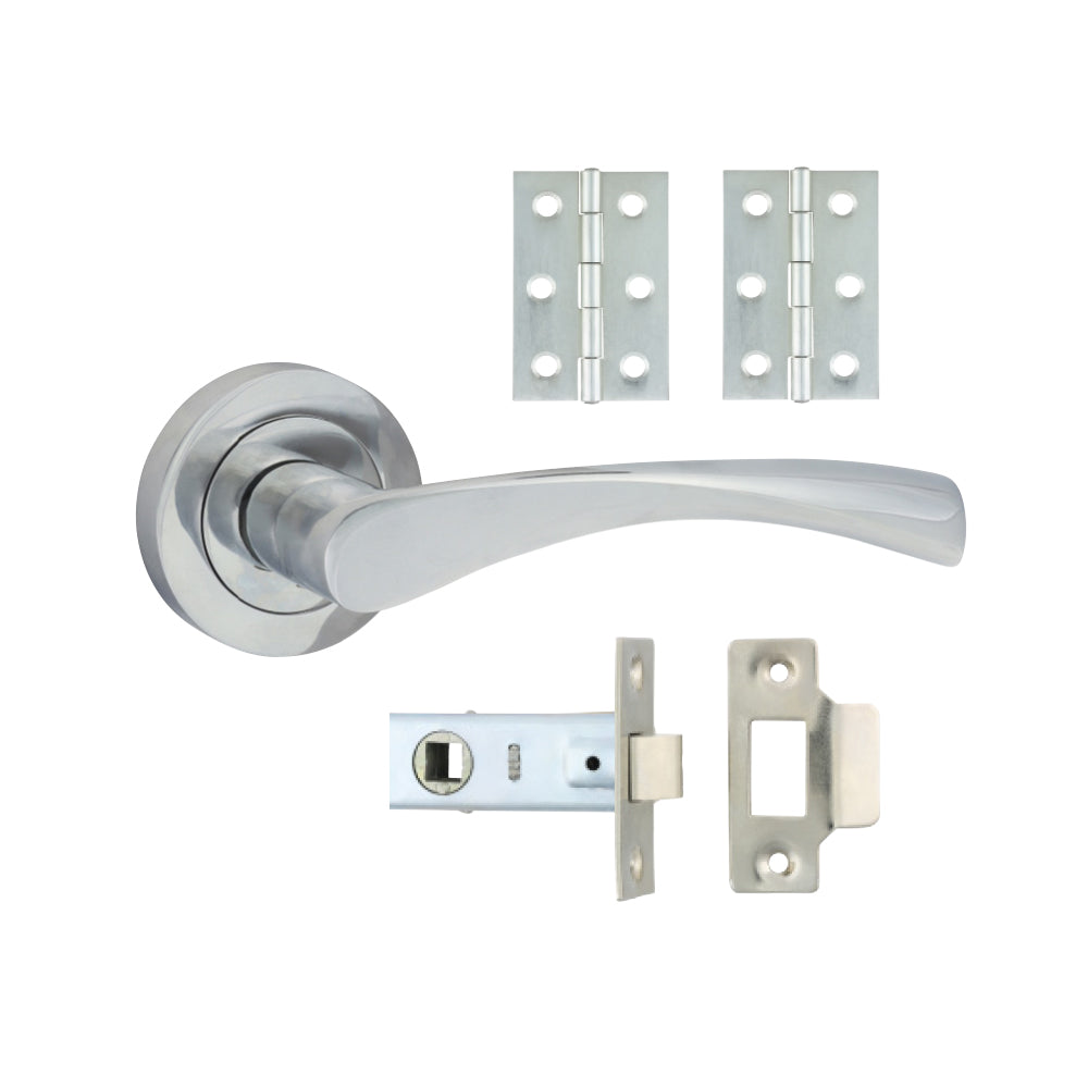 Edleston Lever On Rose Door Pack - Polished Chrome - Mixed - Box of 1