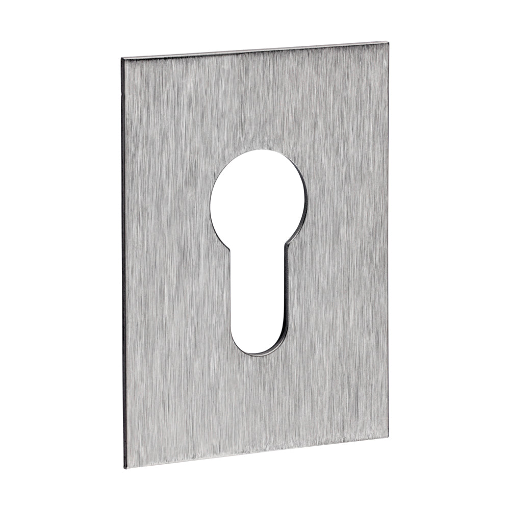 Euro Profile Self-Adhesive Escutcheon - Oblong - Satin Stainless Steel - 65 x 47 - TIMpac of 1