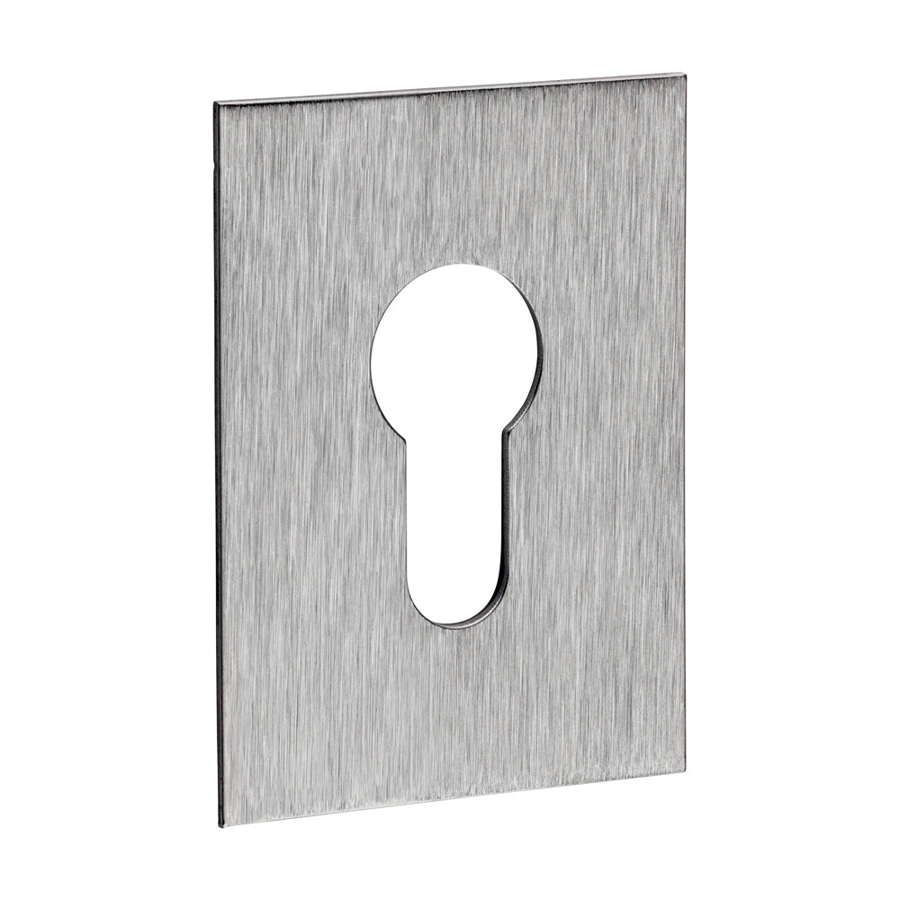 Euro Profile Self-Adhesive Escutcheon - Oblong - Satin Stainless Steel - 65 x 47 - Bag of 1