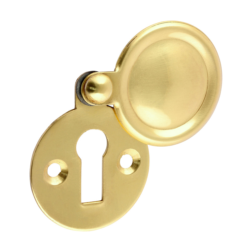 Pair of Traditional Pattern Escutcheon - Polished Brass - 32mm - TIMpac of 1
