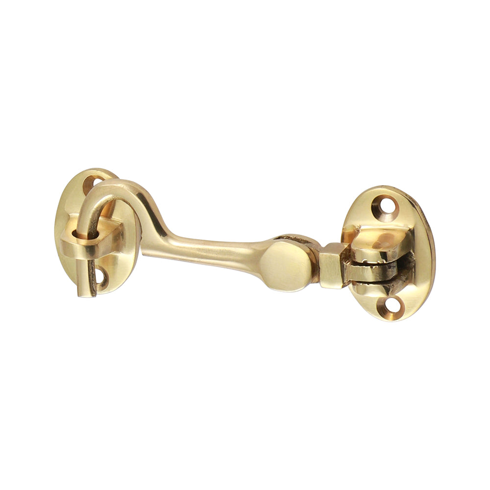 Cabin Hook - Polished Brass - 75mm - TIMpac of 1