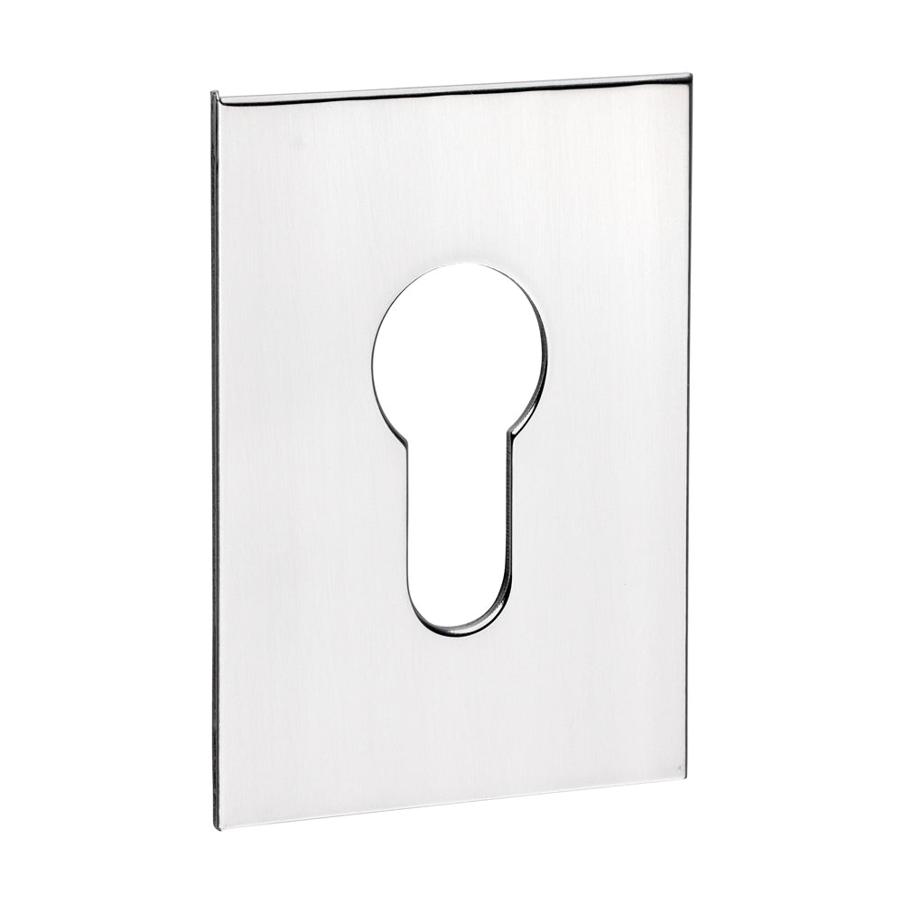 Euro Profile Self-Adhesive Escutcheon - Oblong - Polished Stainless Steel - 65 x 47 - Bag of 1