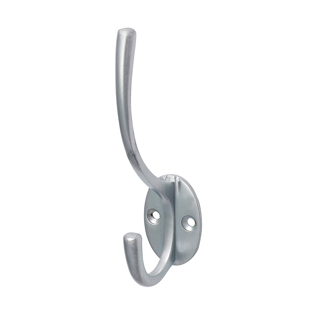 Hat & Coat Hook - Satin Chrome - 125 x 32mm - TIMpac of 1