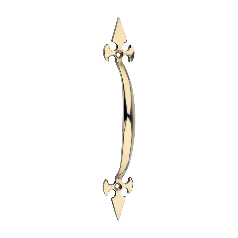 Fleur De Lys Pull Handle - Polished Brass - 178mm - TIMpac of 1