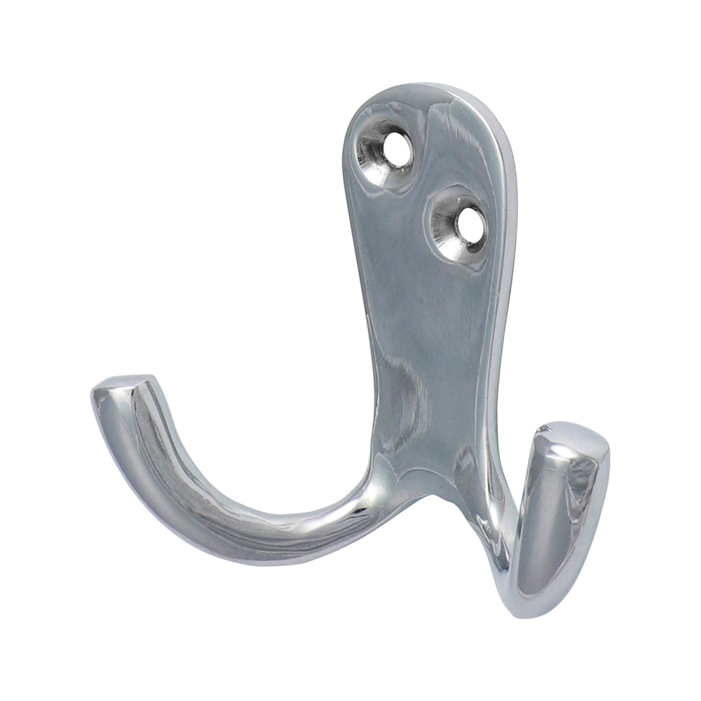 Double Robe Hook - Polished Chrome - 47 x 24mm - TIMpac of 1